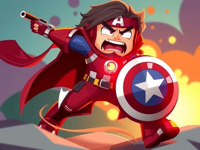 Mighty Avenger game hero character in action